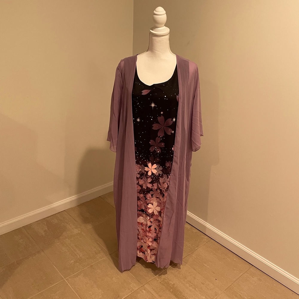 NWOT Dress with Sheer Cardigan